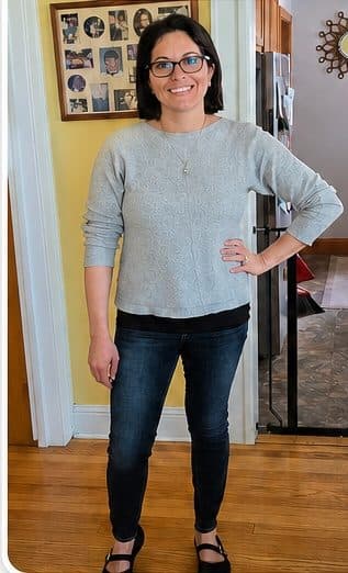 Amanda after reaching her weight loss goal, full head-to-toe photo